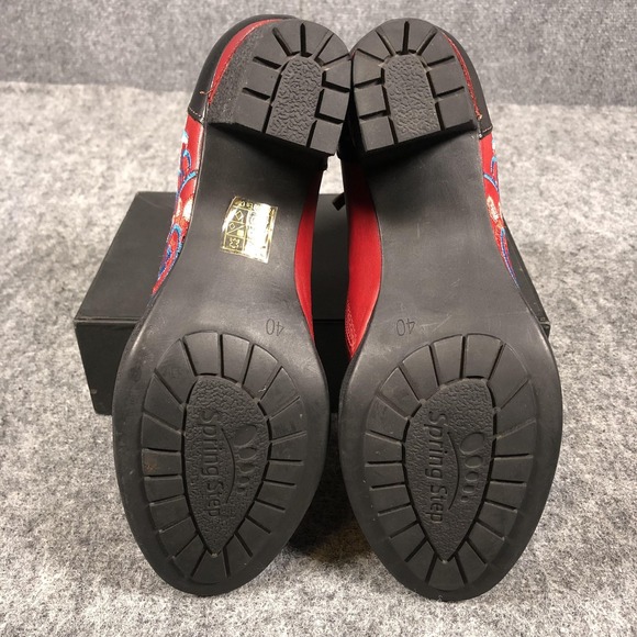 L'Artiste Spring Step Ankle Booties Women's 9 Red Leather Embroidered Boho - Picture 12 of 16